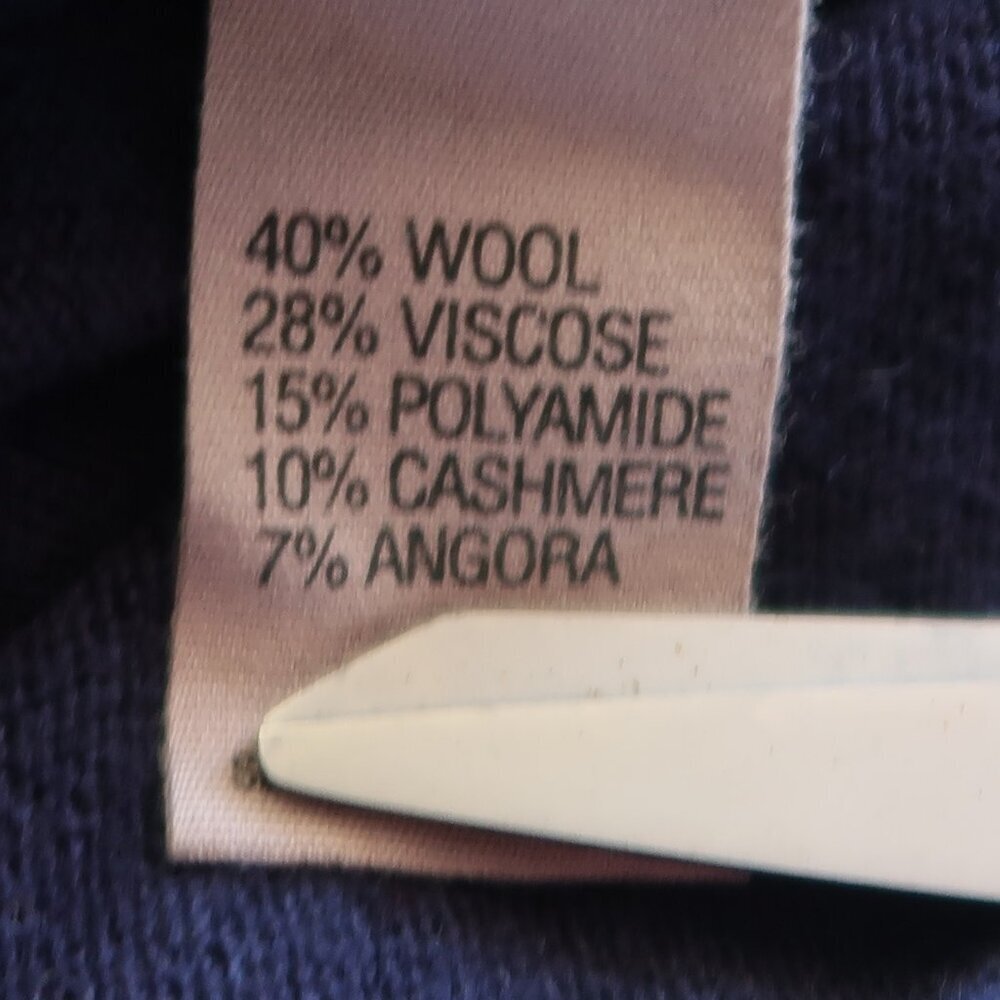 Jigsaw Navy Blue Knit Wool Cashmere Angora Button Front V-neck Sweater Cardigan - Picture 10 of 11